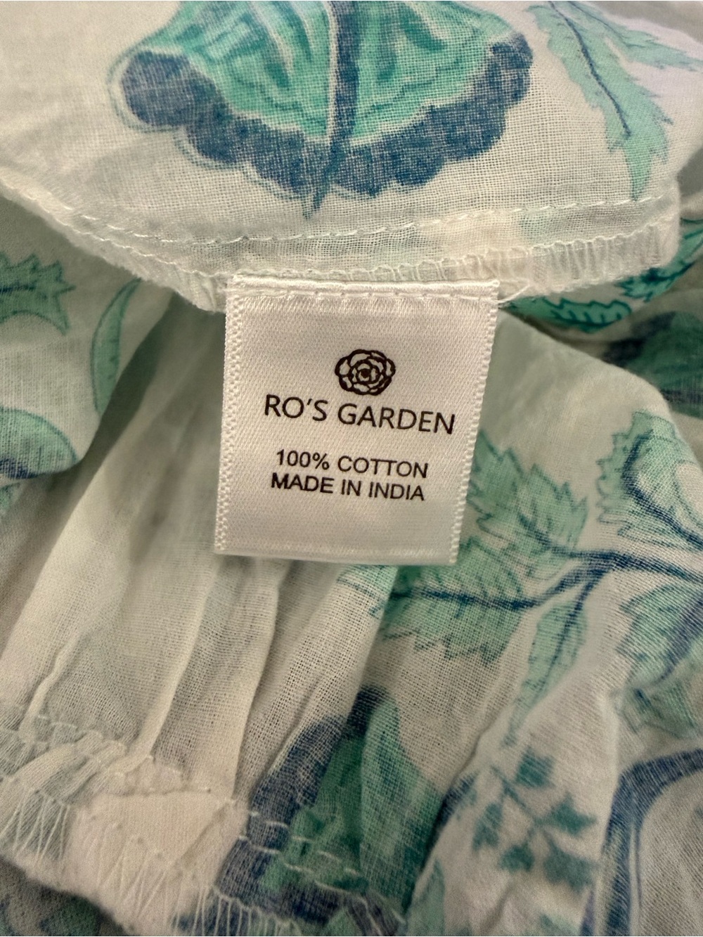 RO's GARDEN 100% Cotton Daphine Midi Teal Floral Tiered Midi Dress Size XS - Picture 6 of 6